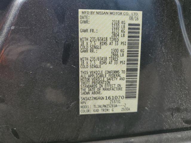 2016 NISSAN MURANO S - 5N1AZ2MG4GN161070