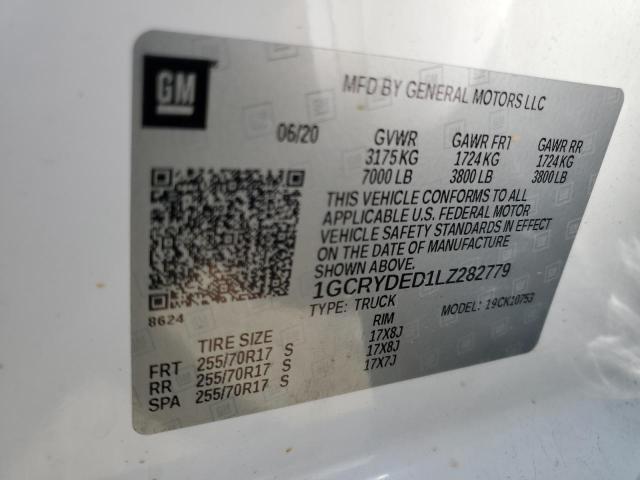 2020 CHEVROLET SILVERADO - 1GCRYDED1LZ282779