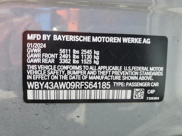 2024 BMW I4 EDRIVE WBY43AW09RFS64185