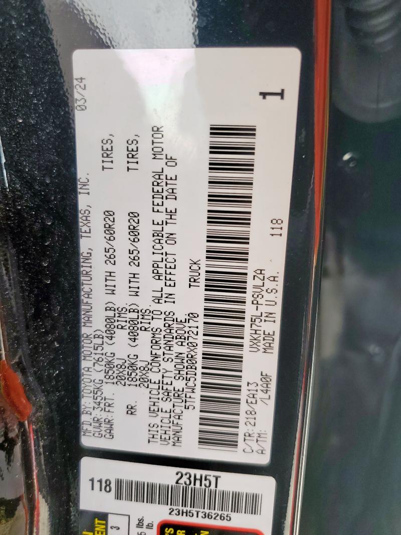 2024 TOYOTA TUNDRA CRE 5TFWC5DB0RX072170