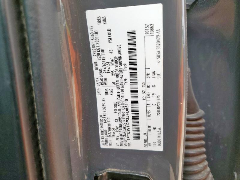 2018 FORD F150 SUPER - 1FTEW1CP3JFD85118