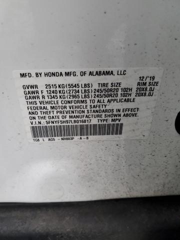 2020 HONDA PILOT TOUR #3294406519