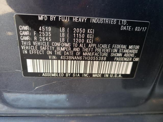 2017 SUBARU LEGACY 2.5I LIMITED 4S3BNAN67H3055388