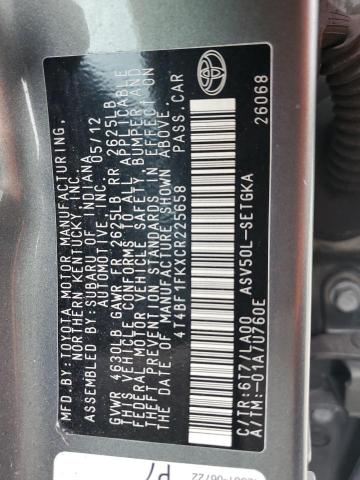 2012 TOYOTA CAMRY BASE - 4T4BF1FKXCR225658