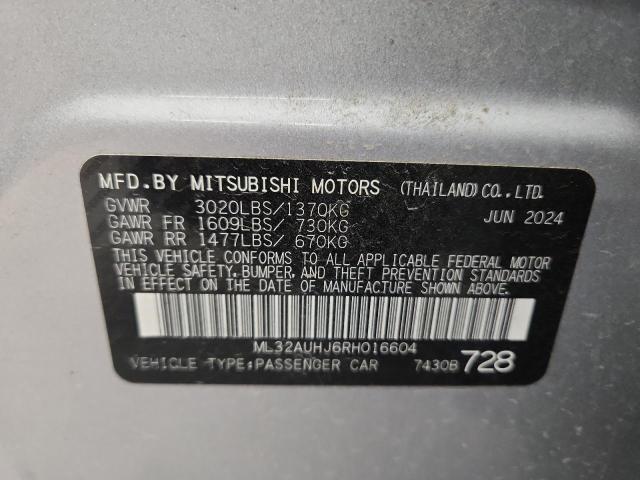 2024 MITSUBISHI MIRAGE ES ML32AUHJ6RH016604