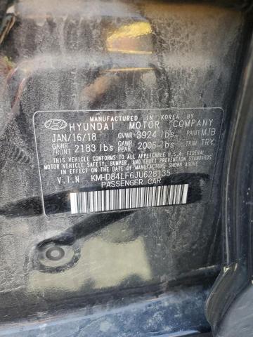 2018 HYUNDAI ELANTRA SEL KMHD84LF6JU628135