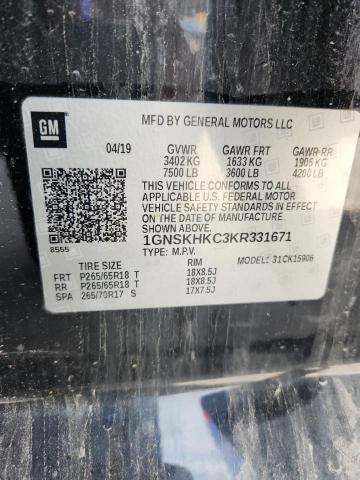 2019 CHEVROLET SUBURBAN K 1GNSKHKC3KR331671