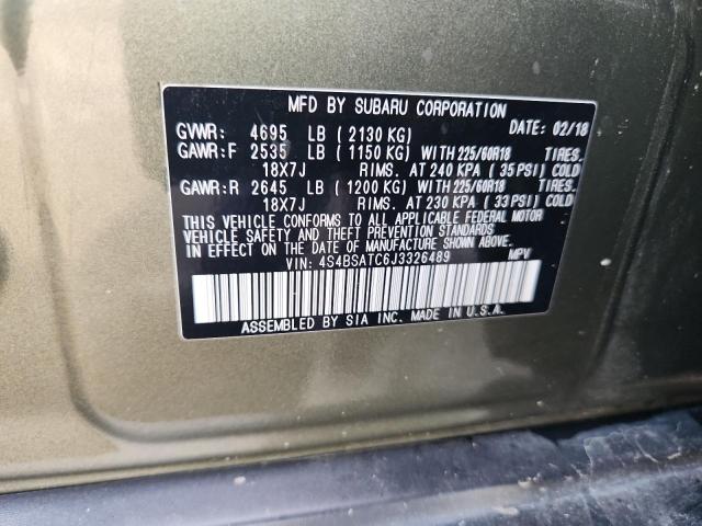 2018 SUBARU OUTBACK TOURING 4S4BSATC6J3326489