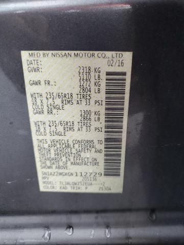 2016 NISSAN MURANO S 5N1AZ2MGXGN112729