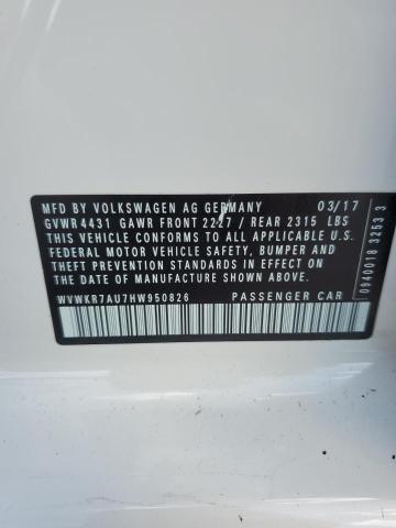 2017 VOLKSWAGEN E-GOLF SE WVWKR7AU7HW950826
