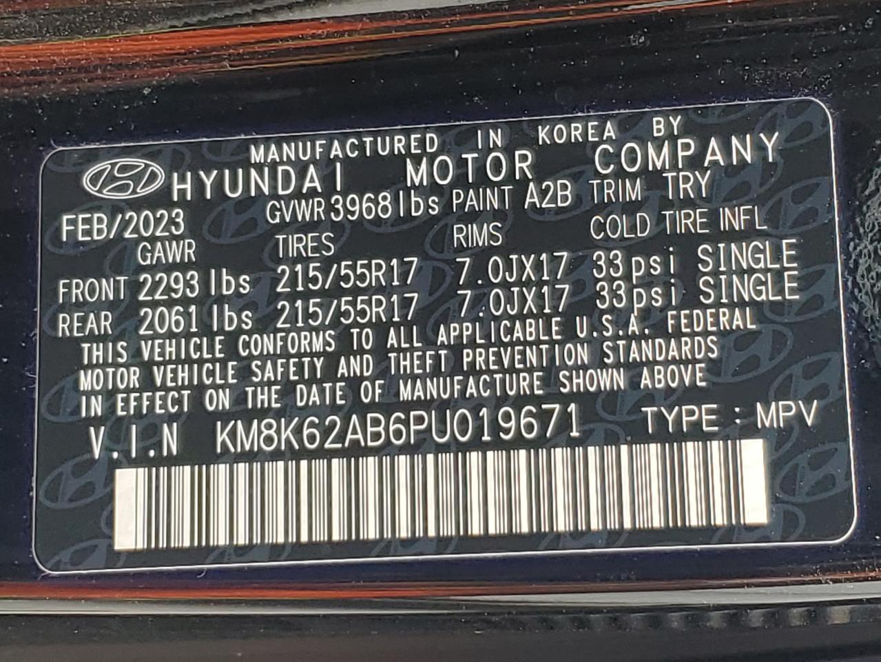 Lot #3302766367 2023 HYUNDAI KONA SEL