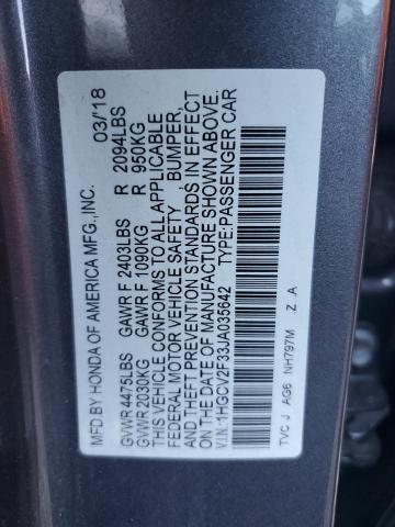 2018 HONDA ACCORD SPORT #3294490490