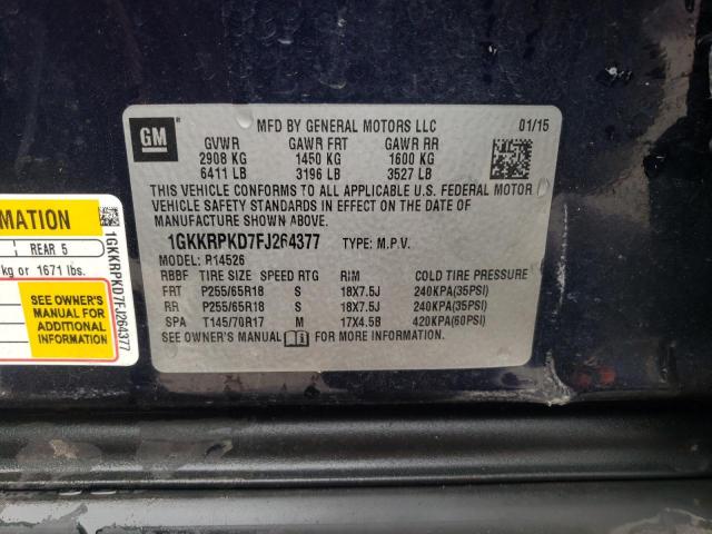 2015 GMC ACADIA SLE 1GKKRPKD7FJ264377