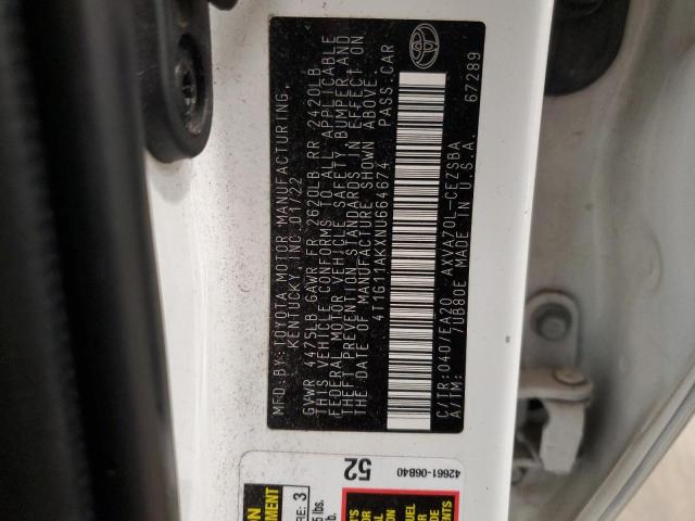 2022 TOYOTA CAMRY SE 4T1G11AKXNU664674