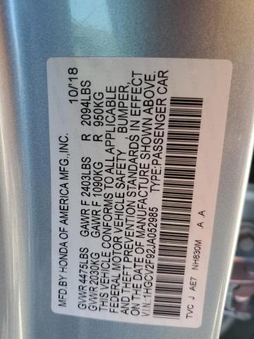 2018 HONDA ACCORD TOURING 1HGCV2F92JA052985