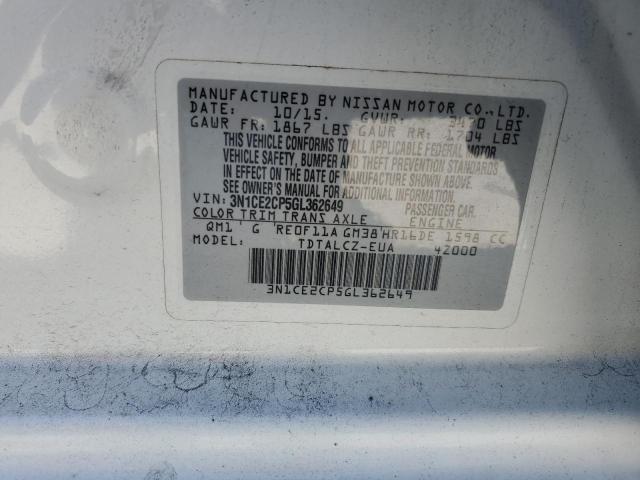 2016 NISSAN VERSA NOTE 3N1CE2CP5GL362649