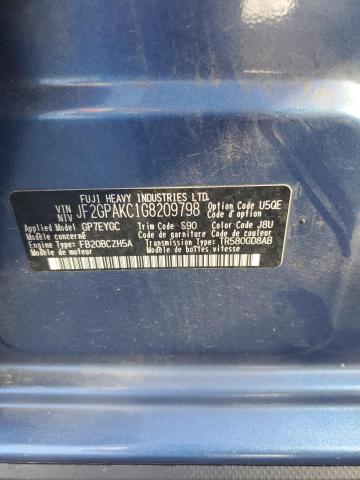 2016 SUBARU CROSSTREK JF2GPAKC1G8209798