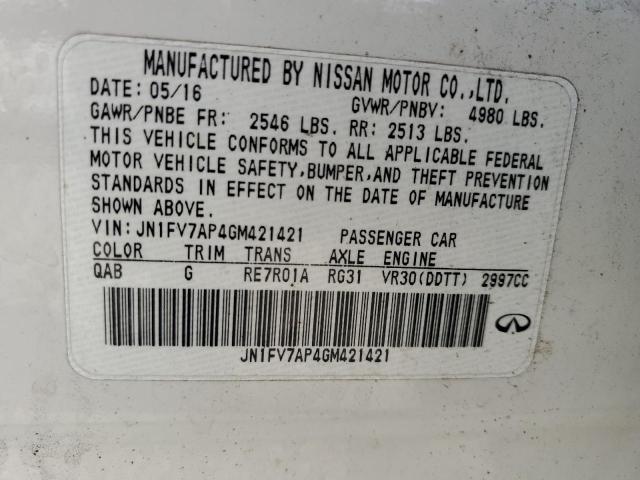 2016 INFINITI Q50 RED SPORT 400 JN1FV7AP4GM421421