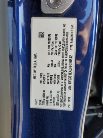 2023 TESLA MODEL 3 - 5YJ3E1EA6PF396842