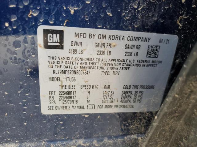 2022 CHEVROLET TRAILBLAZE - KL79MPS20NB007347