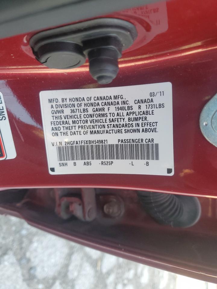 Lot #3317718069 2011 HONDA CIVIC LX