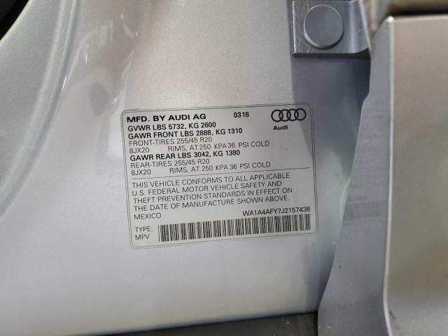 2018 AUDI SQ5 PREMIU WA1A4AFY7J2157438