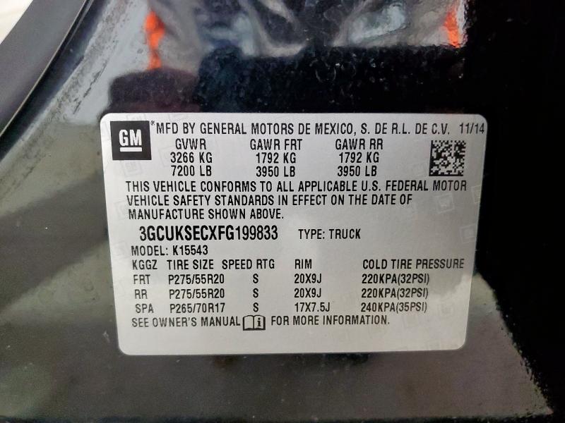 2015 CHEVROLET SILVERADO 3GCUKSECXFG199833