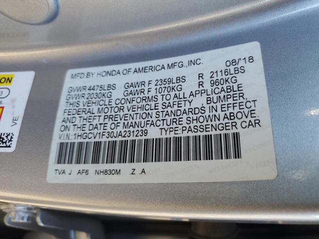 2018 HONDA ACCORD SPO - 1HGCV1F30JA231239