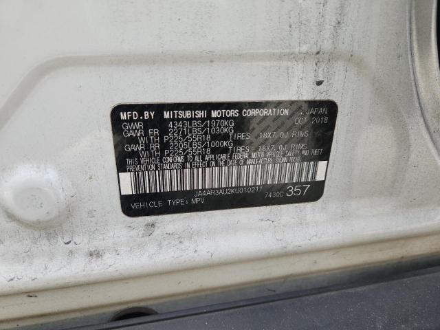 2019 MITSUBISHI OUTLANDER JA4AR3AU2KU010211