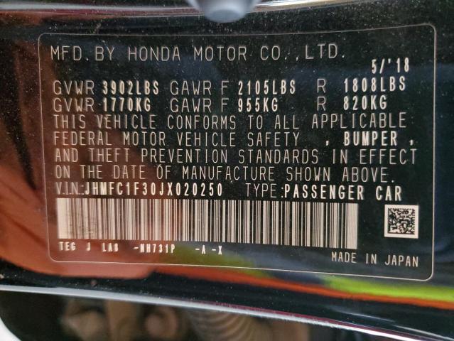 2018 HONDA CIVIC EX JHMFC1F30JX020250