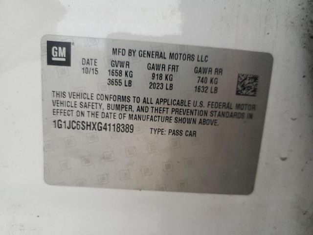 2016 CHEVROLET SONIC LT #3287446024