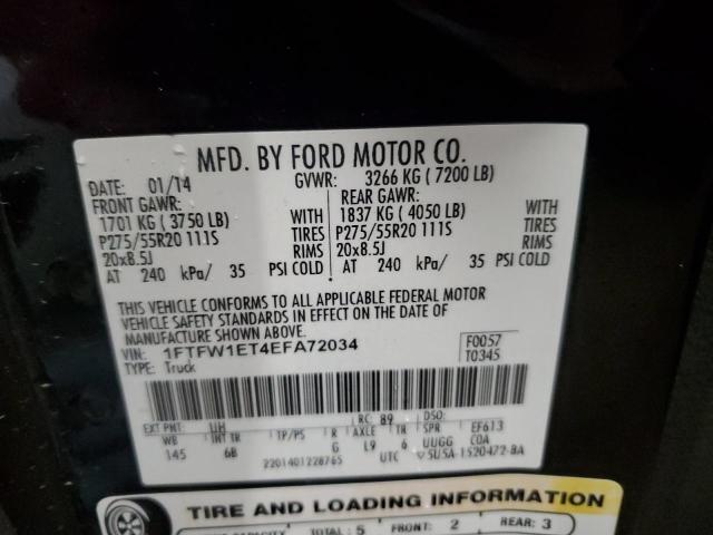 2014 FORD F150 SUPER - 1FTFW1ET4EFA72034