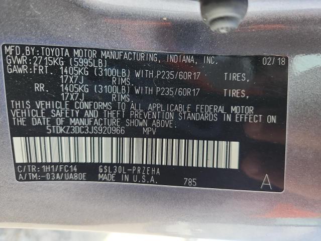 2018 TOYOTA SIENNA LE 5TDKZ3DC3JS920966