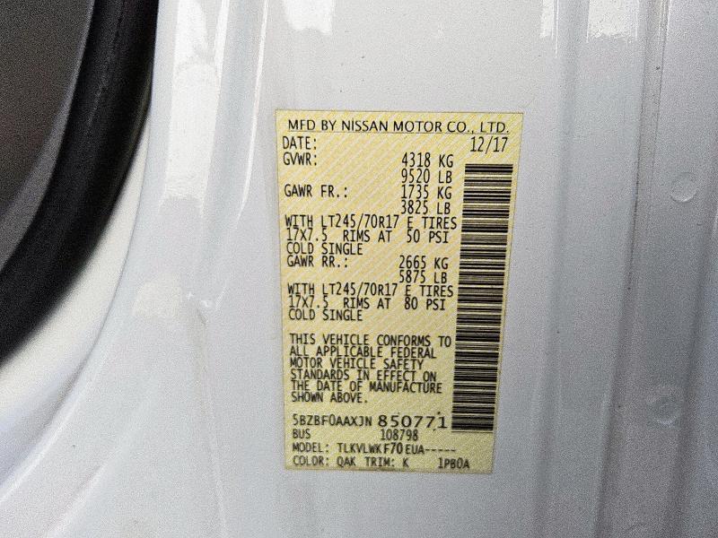 2018 NISSAN NV 3500 S 5BZBF0AAXJN850771