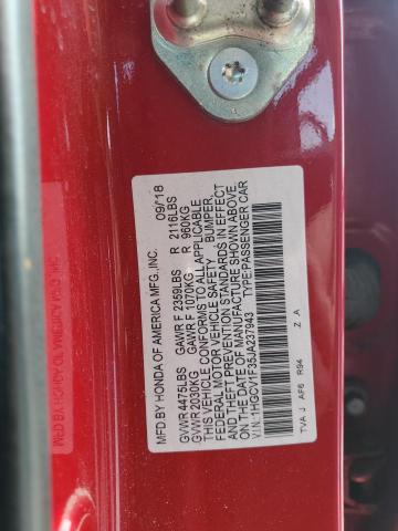 2018 HONDA ACCORD SPORT - 1HGCV1F35JA237943