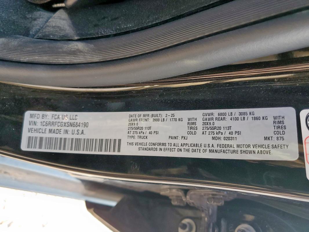 2025 RAM 1500 TRADE 1C6RRFCGXSN684190