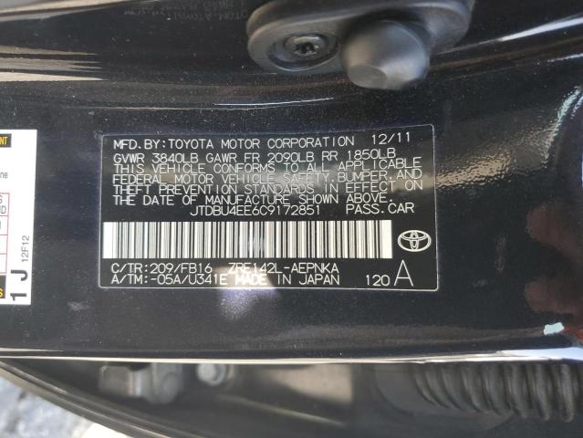 2012 TOYOTA COROLLA BA - JTDBU4EE6C9172851