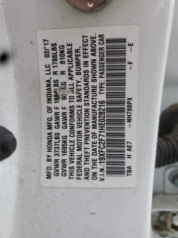 2017 HONDA CIVIC EX - 19XFC2F71HE028216