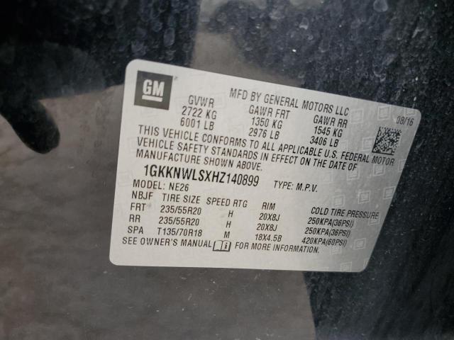 2017 GMC ACADIA SLT 1GKKNWLSXHZ140899