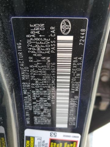 2021 TOYOTA CAMRY XSE - 4T1K31AK5MU549676