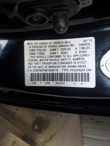 2015 HONDA CIVIC EXL 2HGFB2F94FH504174