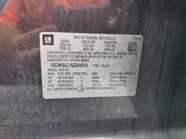2016 CHEVROLET SILVERADO 1GCVKSEC1GZ204214