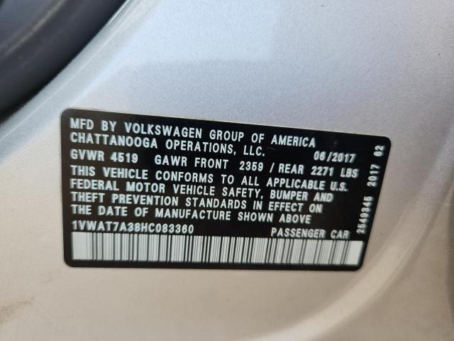 2017 VOLKSWAGEN PASSAT S - 1VWAT7A38HC083360
