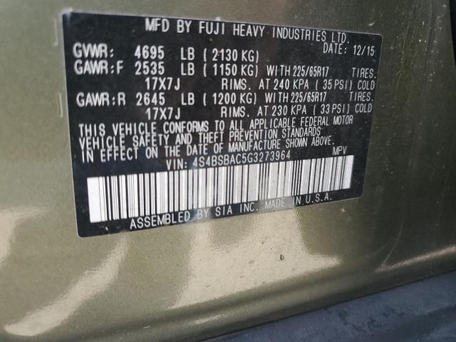 2016 SUBARU OUTBACK 2. - 4S4BSBAC5G3273964