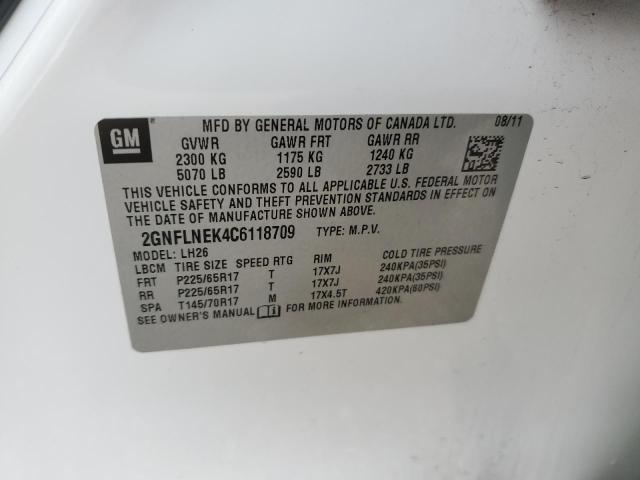 2012 CHEVROLET EQUINOX LT - 2GNFLNEK4C6118709