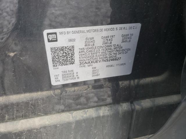 2022 CHEVROLET EQUINOX LT 3GNAXUEV7NS246627