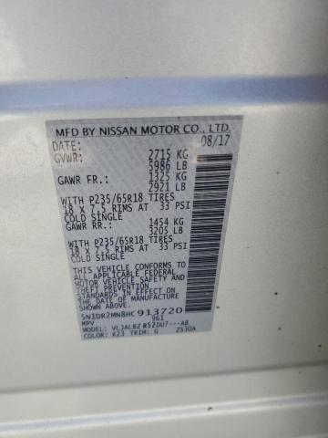 2017 NISSAN PATHFINDER 5N1DR2MN8HC913720