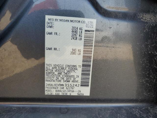 2021 NISSAN ALTIMA SR 1N4AL4CV9MN355242