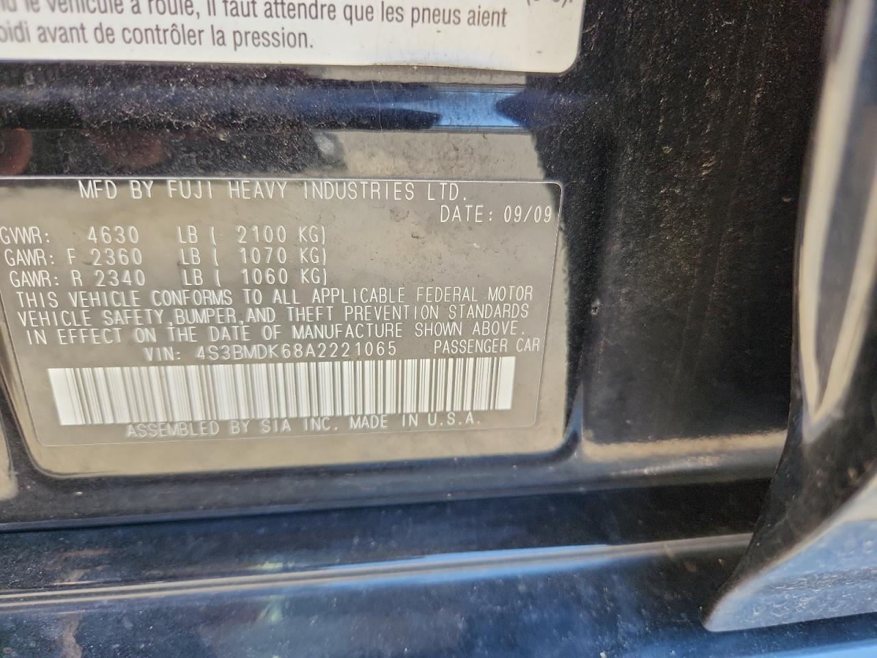 SUBARU LEGACY 3.6R LIMITED