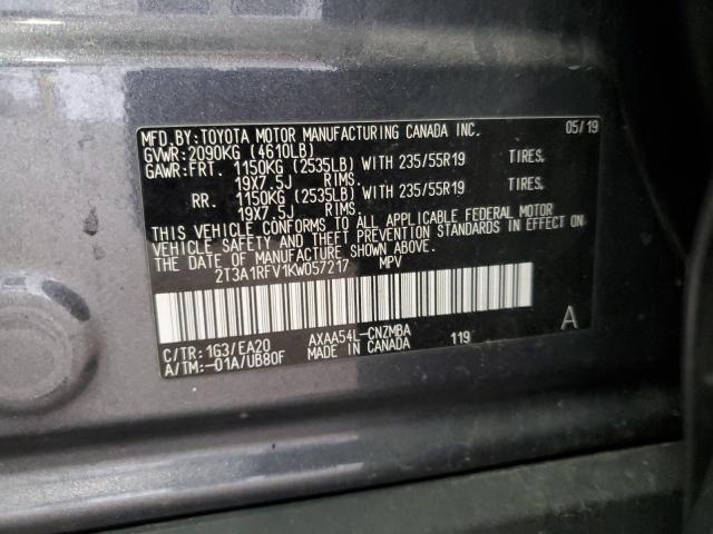 2019 TOYOTA RAV4 XLE P 2T3A1RFV1KW057217